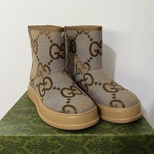 Gucci GG Logo Lined Ankle Boots
